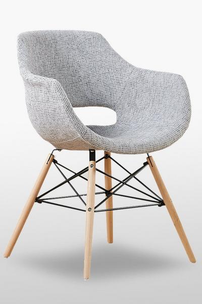 Life Interiors Light Grey Olivia Eiffel Fabric Armchair Dining Tub Chair Set of 4