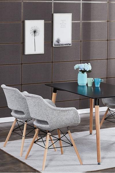 Life Interiors Light Grey Olivia Eiffel Fabric Armchair Dining Tub Chair Set of 4