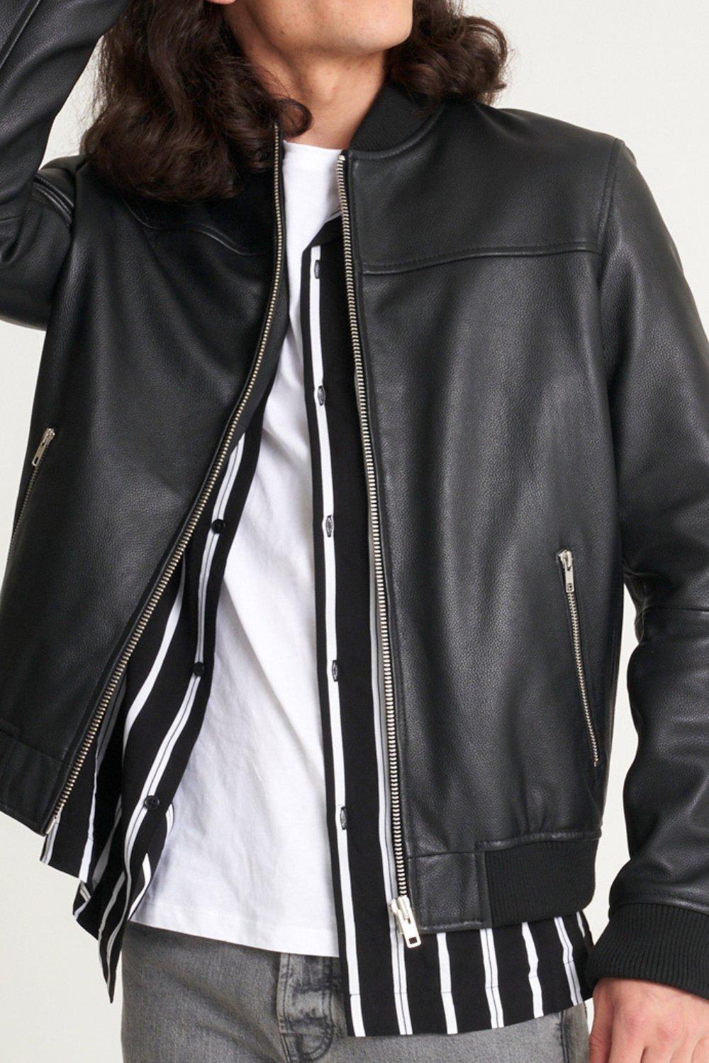 debenhams mens leather bomber jackets