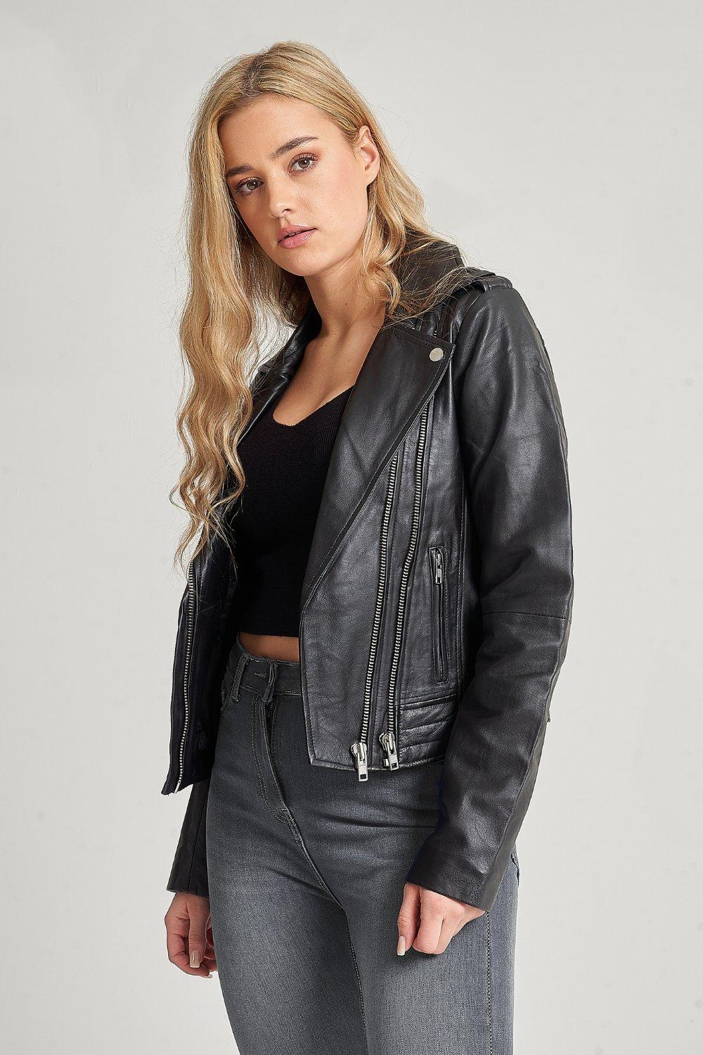 debenhams ladies leather biker jackets