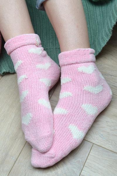 Solesmith Pink Chenille Slipper Socks
