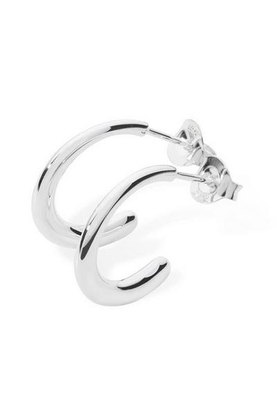 Lucy Quartermaine Silver Mini Drop Hoops