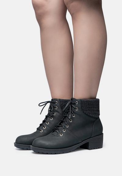 Novo Black Black 'Kavala' Lace Up Boots