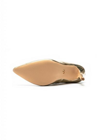 Novo Gold Gold 'Inisa' Metalic Heeled Court Shoes