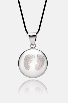 Lily & Ribbon Silver Silver Baby Feet Maternity Necklace
