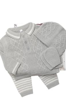 Bonjour Bebe Grey Baby Boy Girl Clothes Gift Box Set Newborn 0-6 Months Knitwear Jumper Trousers Mitts Hat
