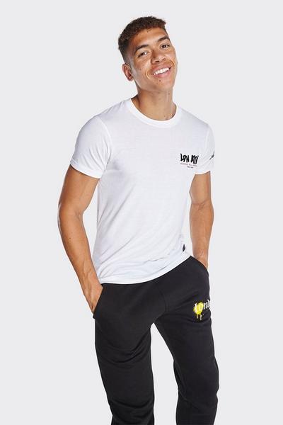 LONDON ATTITUDE White White 'World Tour' Printed T-Shirt