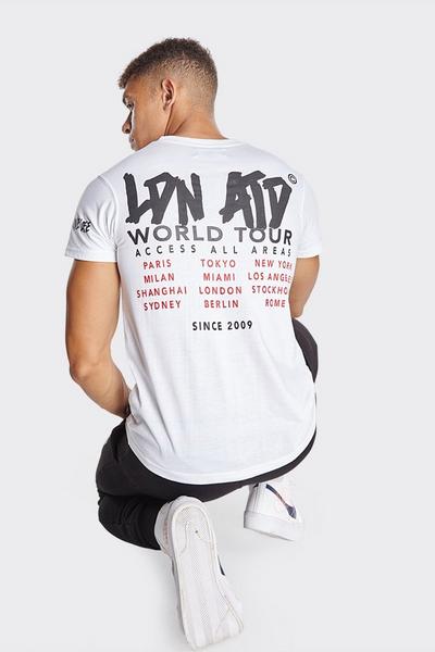 LONDON ATTITUDE White White 'World Tour' Printed T-Shirt