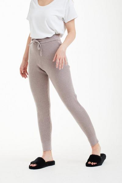 DOUBLE SECOND Dusty Pink Pink Ribbed Knit Jogger