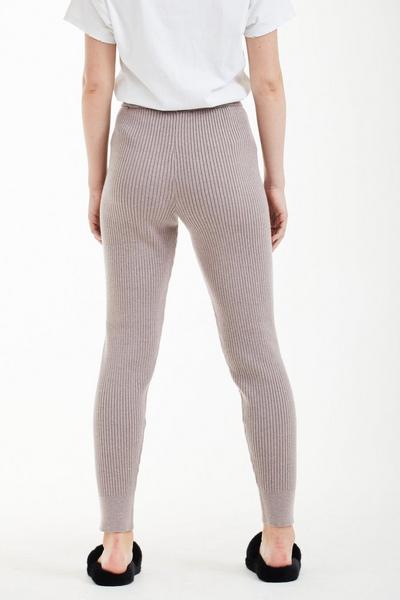 DOUBLE SECOND Dusty Pink Pink Ribbed Knit Jogger