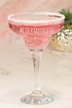 Love Lumi Clear Cocktail Queen Hashtag Engraved Cocktail Glass