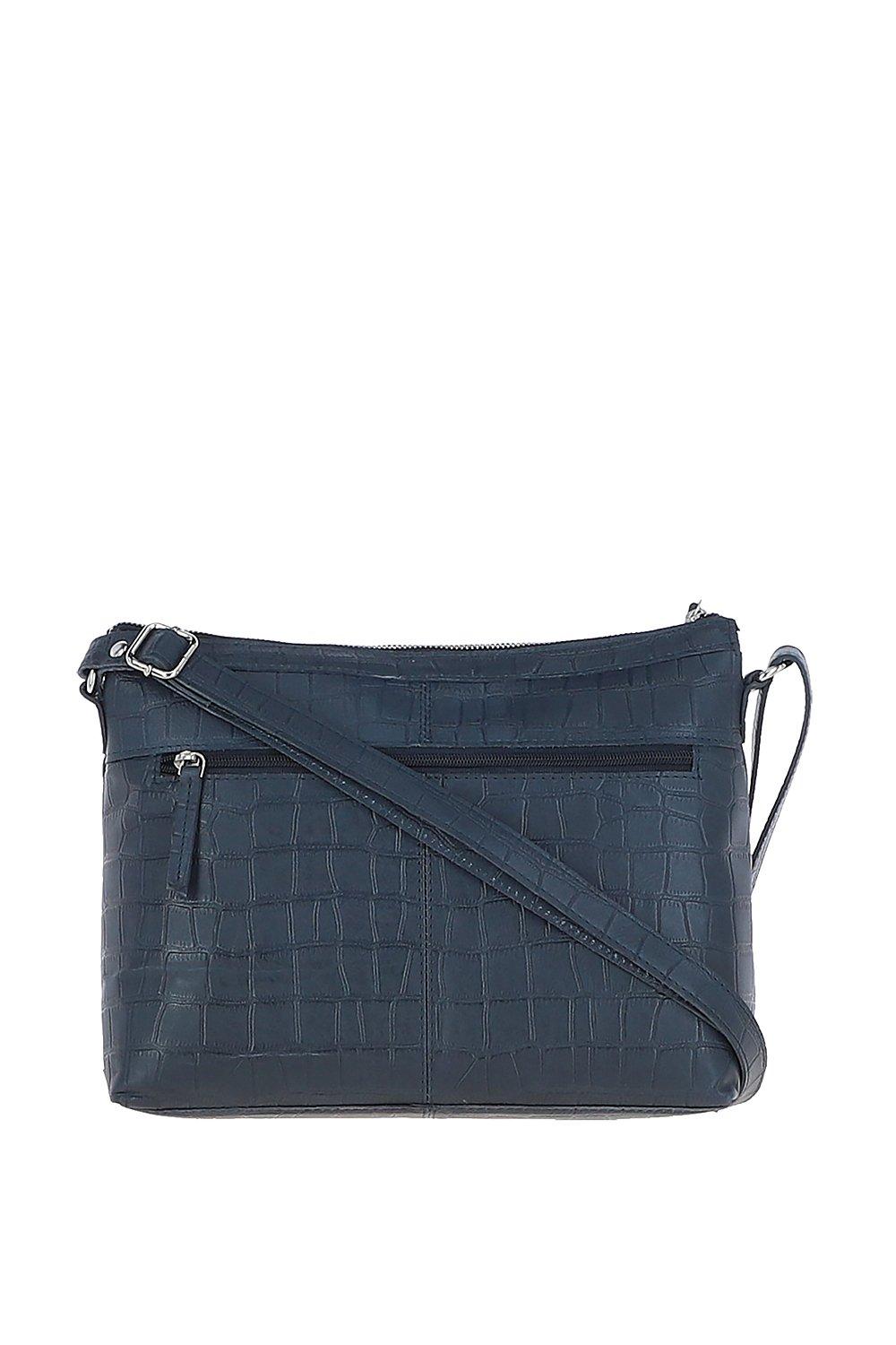 Ashwood Leather Crocodile Print Cross Body Bag • Bagcraft UK