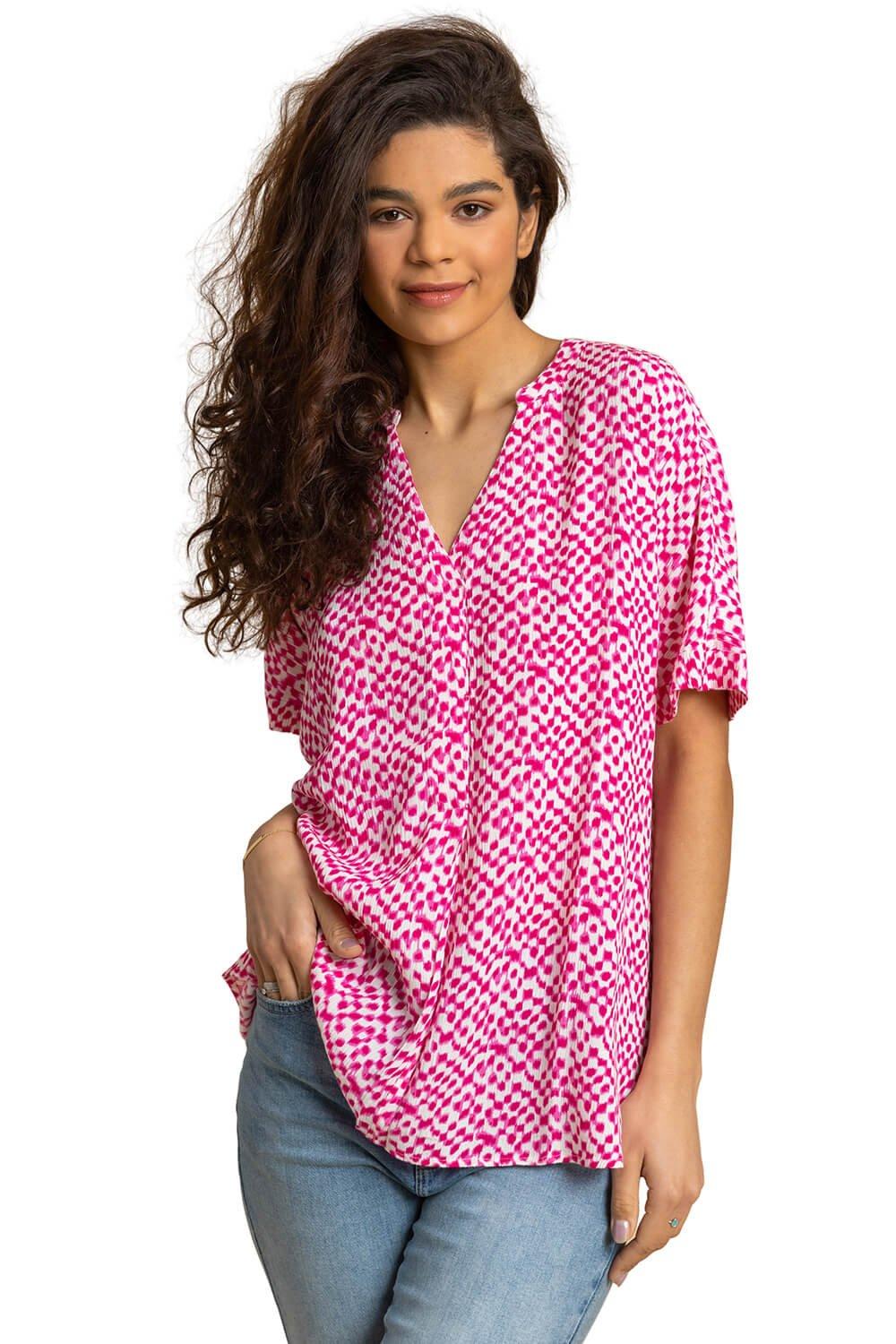 Roman Spot Print V-Neck Tunic Top | Debenhams