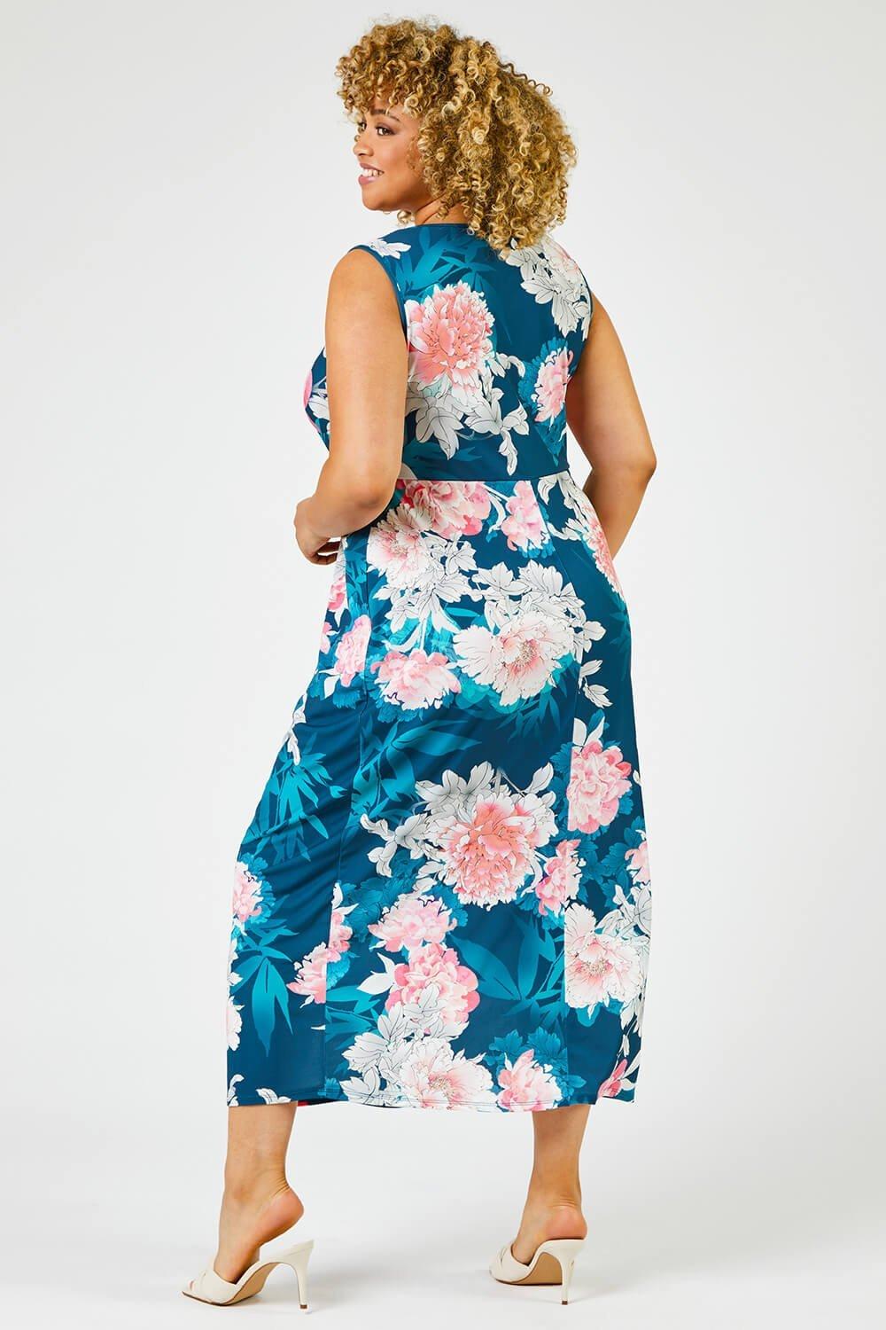 roman teal dress