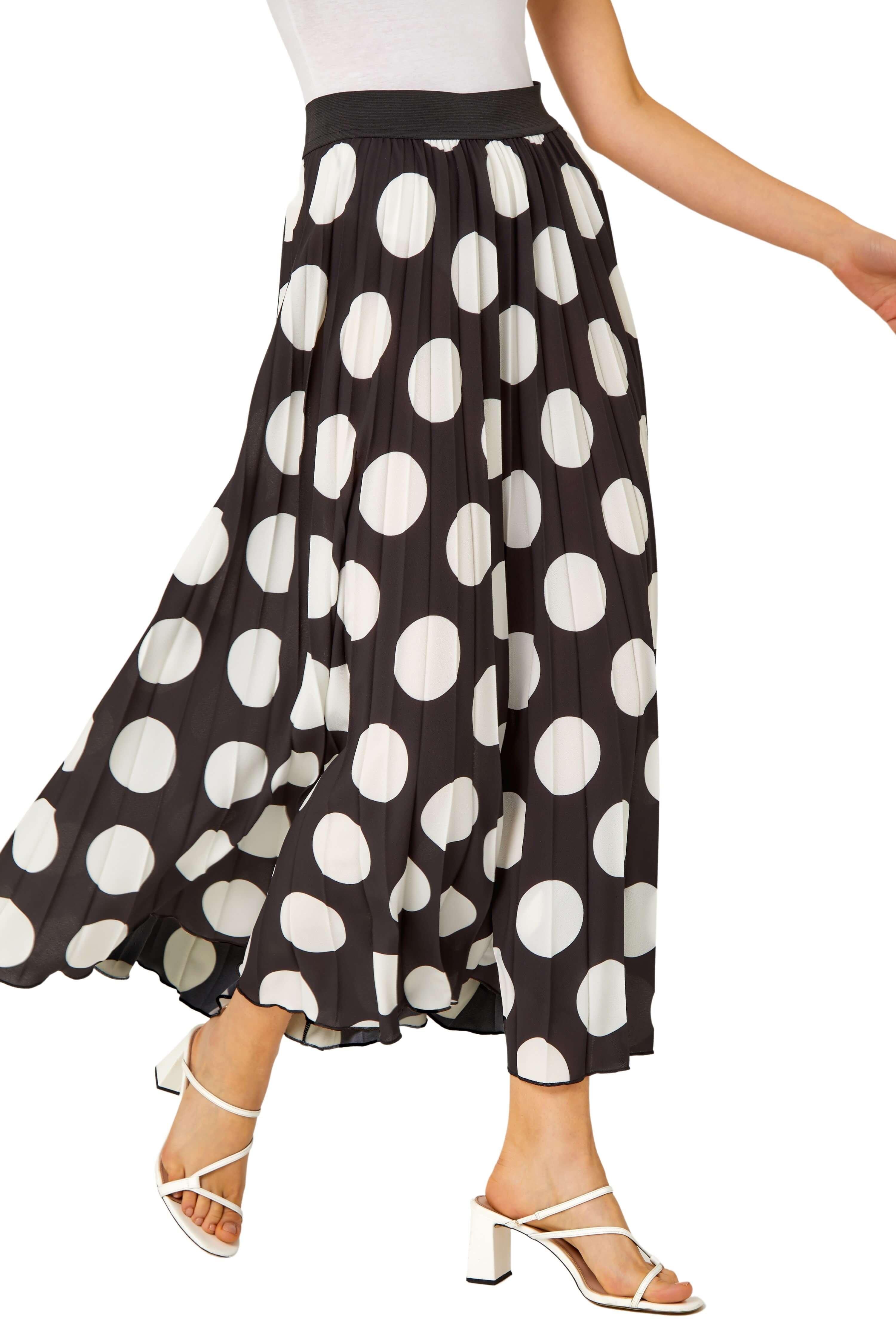 Roman Polka Dot Pleated Midi Skirt Debenhams