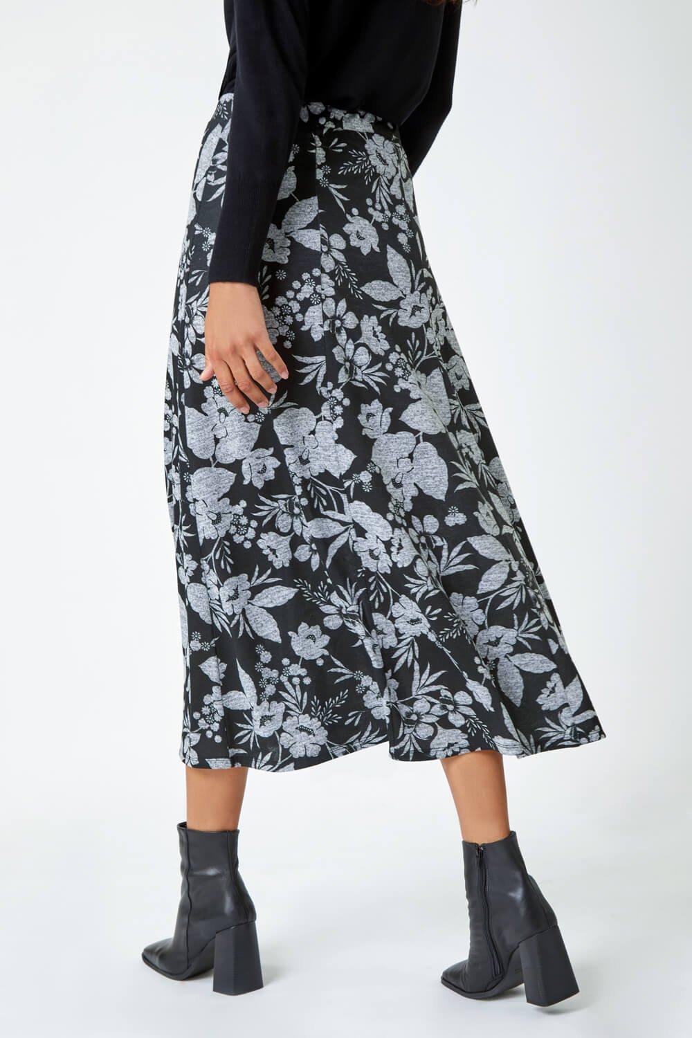 Skirts | Floral Print Midi Stretch Skirt | Roman