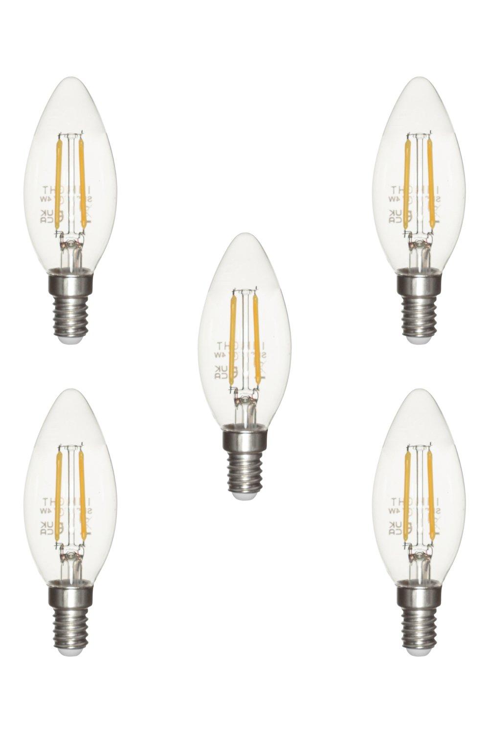 Lighting Pack Of 5 4w 5 E14 Small Edison Screw Candle Led Bulb Bhs Lighting 7104