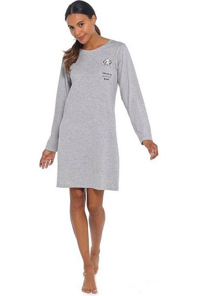Follow That Dream Grey Jersey Dalmatian Print Nightie