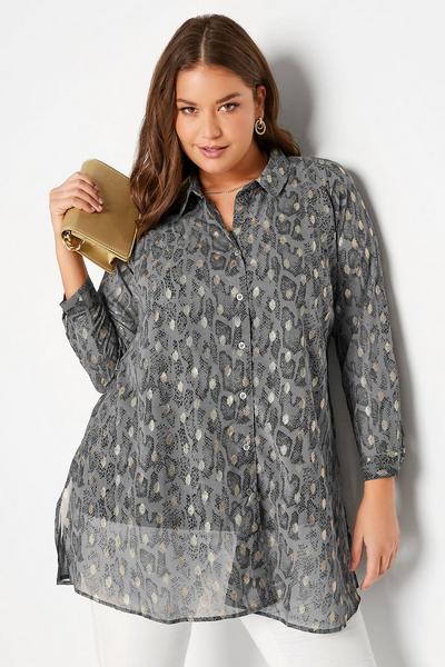 Yours Black Button Through Shirt