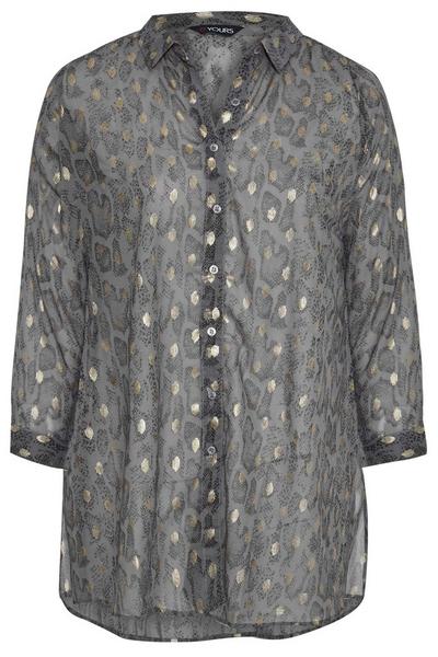 Yours Black Button Through Shirt