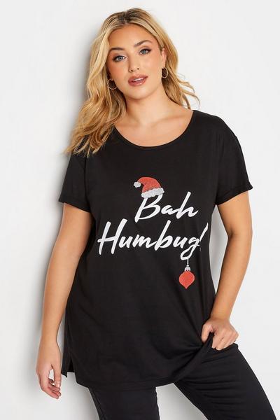 Yours Black Christmas T-Shirt