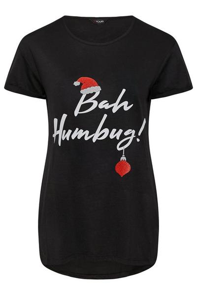 Yours Black Christmas T-Shirt