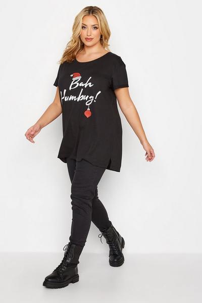 Yours Black Christmas T-Shirt