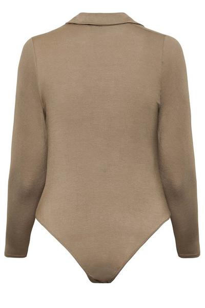 Yours Camel Ruched Front Bodysuit