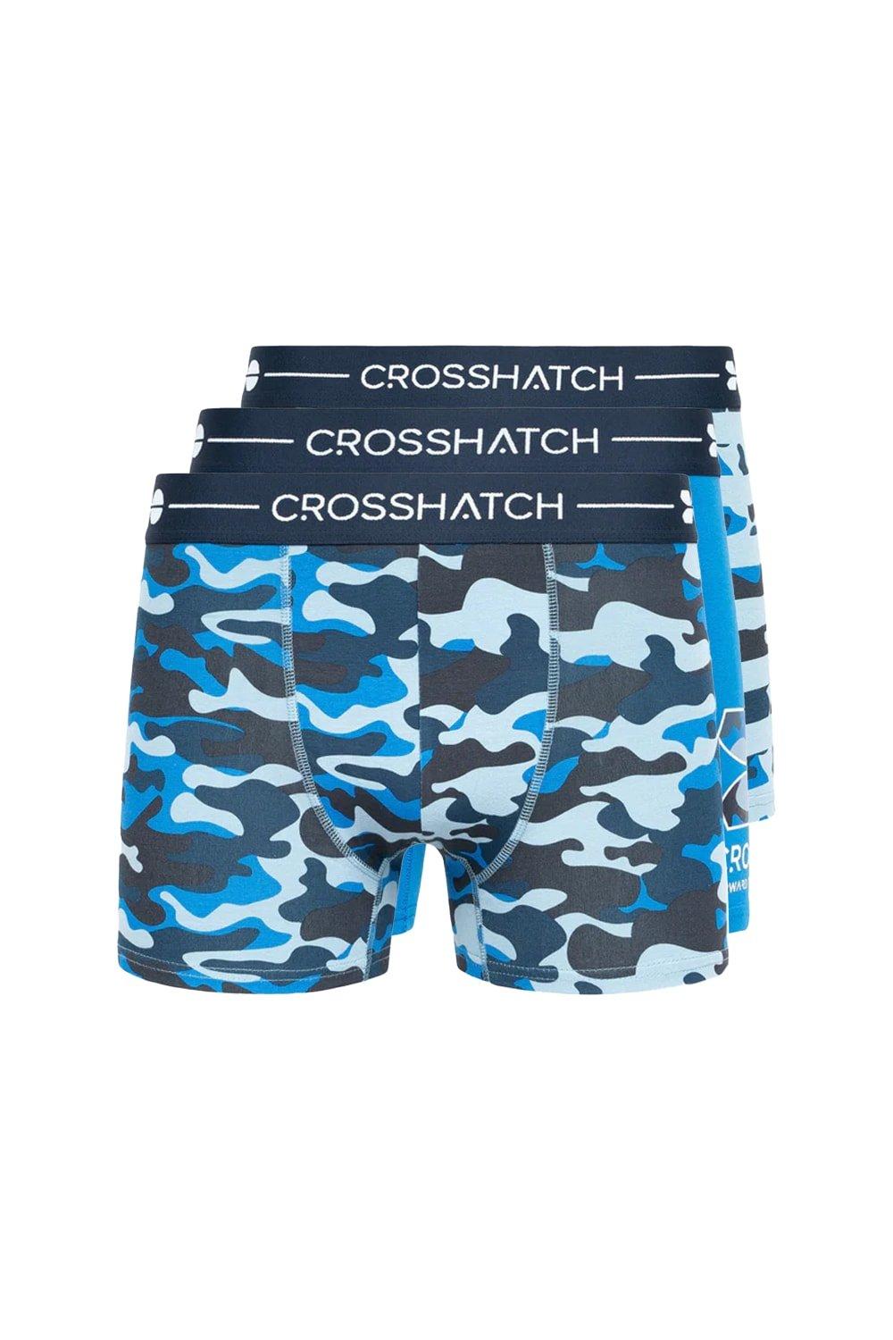 3 Pack Crosshatch Mens Designer Boxer Shorts Boxers Underwear 