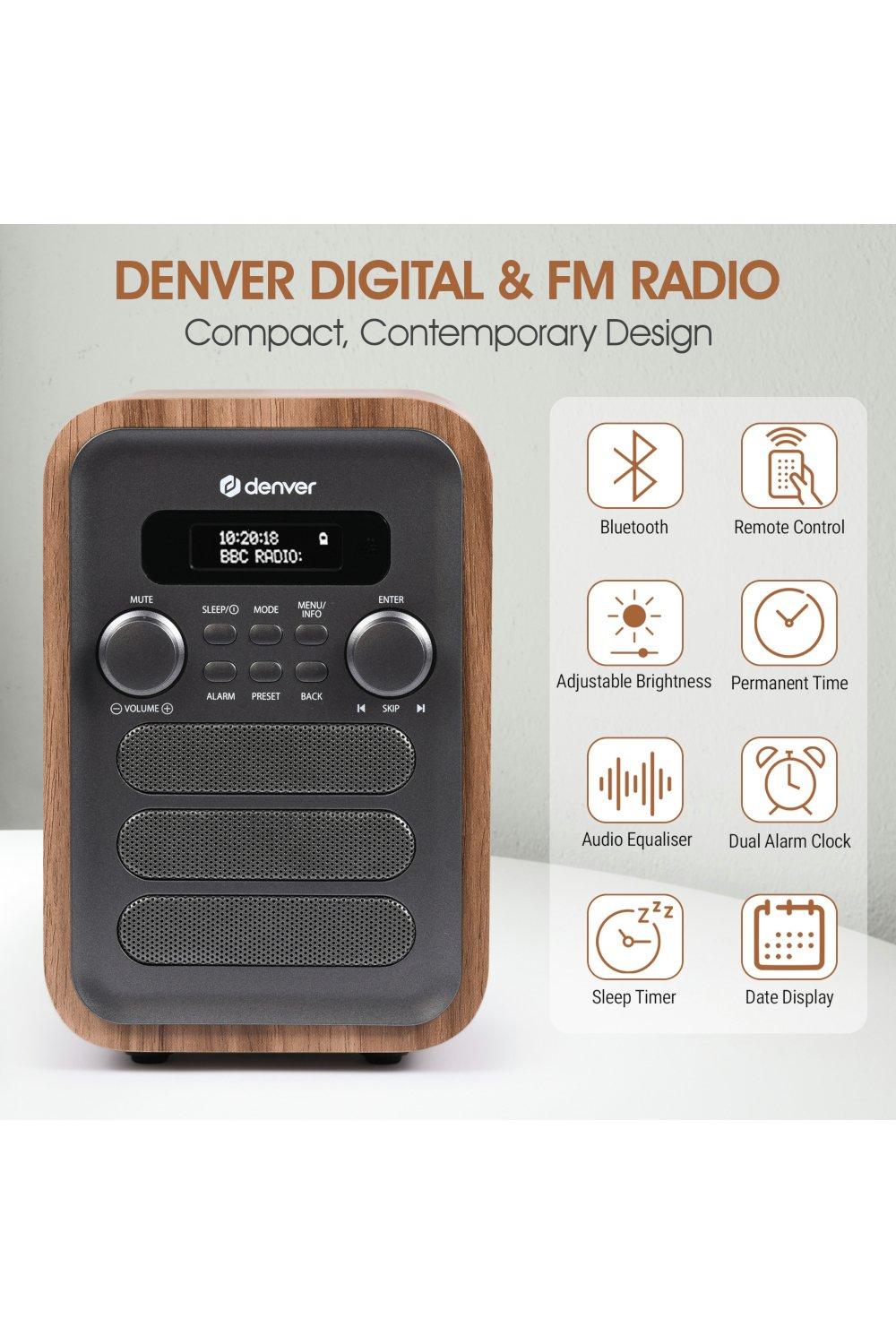 Denver 'DAB-48' Bluetooth DAB /DAB+ Radio With Large Remote Control |  Debenhams