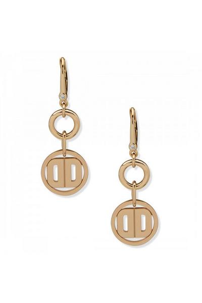 DKNY Jewellery Gold Logo Earrings - 04G00116