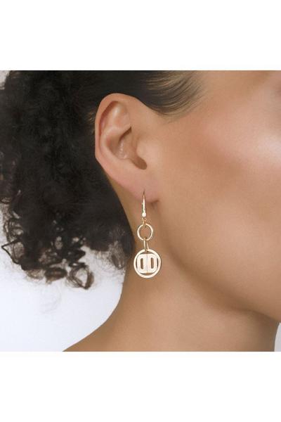 DKNY Jewellery Gold Logo Earrings - 04G00116