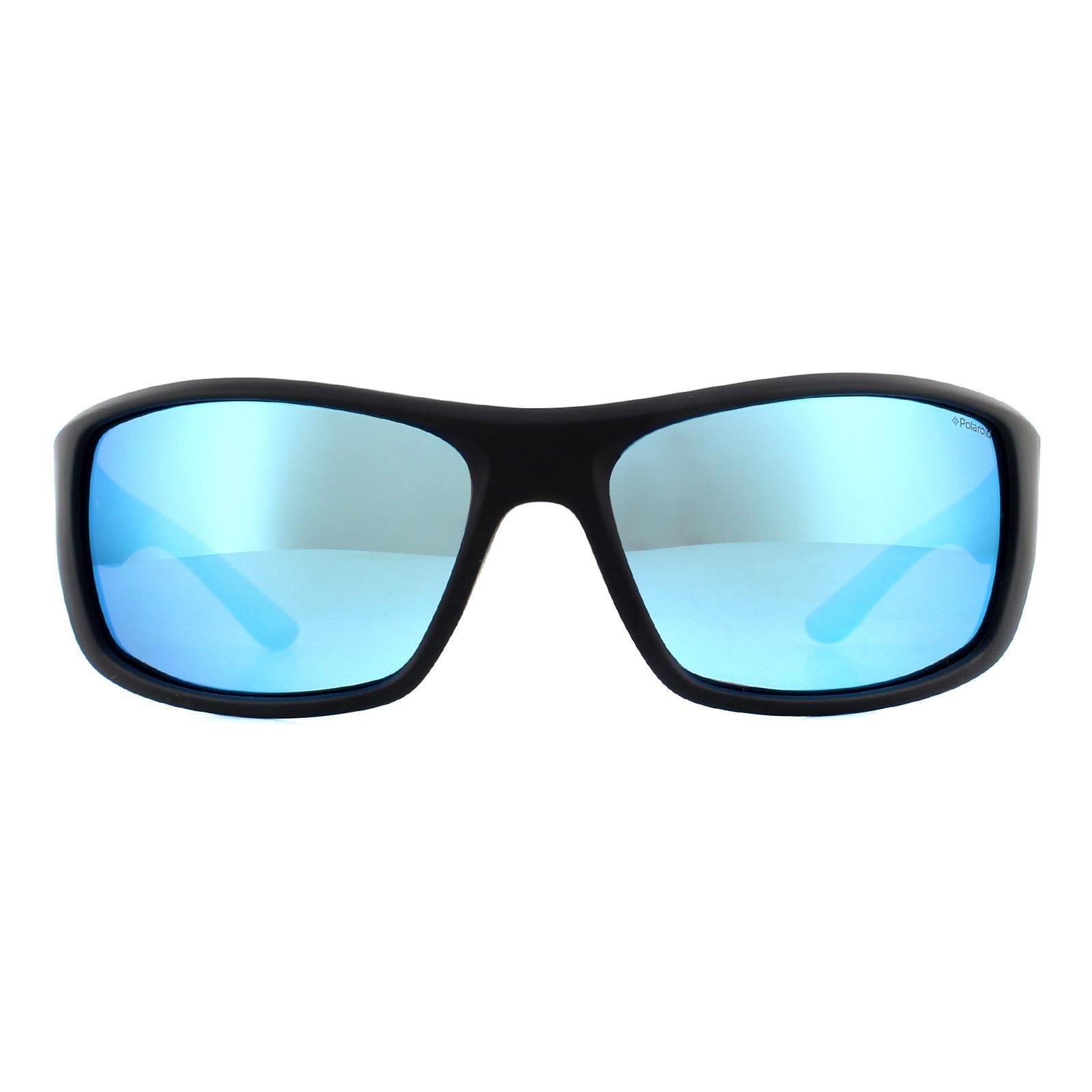 Sunglasses | Sport Sport Matte Black Blue Mirror Polarized Sunglasses ...