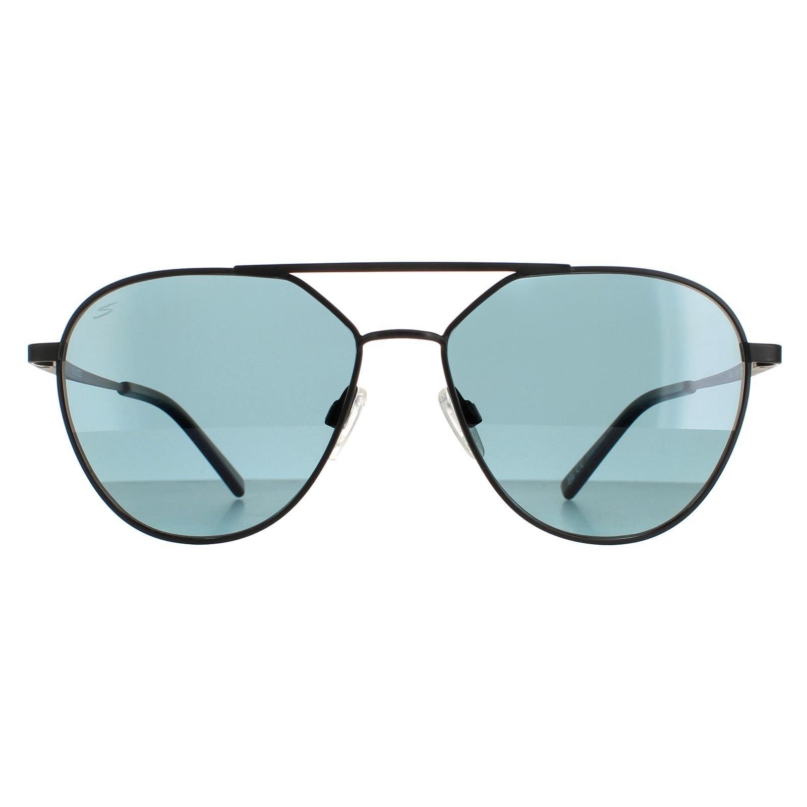 Sunglasses | Aviator Matte Black Saturn Polarized Petrol Blue Odell ...