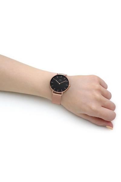 Daniel Wellington Black Petite 36 Melrose Stainless Steel Classic Analogue Watch - Dw00100303