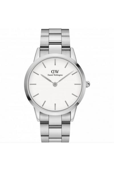 Daniel Wellington White Iconic Link 40 Stainless Steel Classic Analogue Watch - Dw00100341