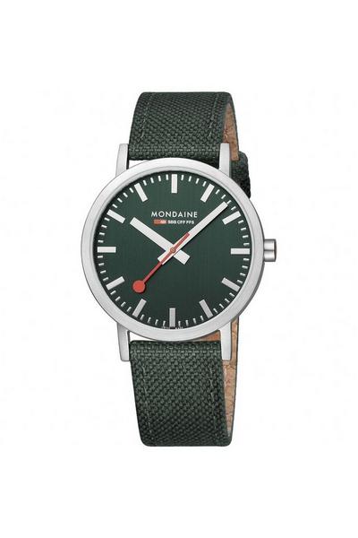 Mondaine Green Classic Stainless Steel Classic Analogue Watch - A660.30360.60Sbf