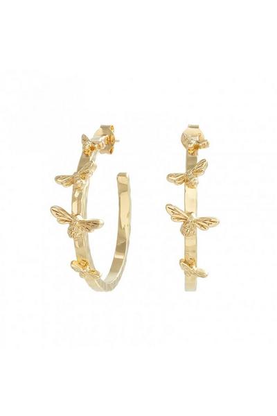 Olivia Burton Jewellery Gold Lucky Bee Statement Sterling Silver Earrings - Objame311