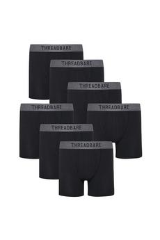 Threadbare Black 7 Pack 'Kershaw' A-Front Trunks