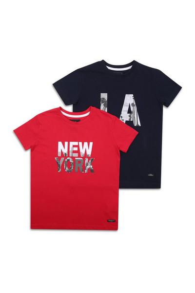 Threadboys Navy 2 Pack Cotton 'Thomas' T Shirts