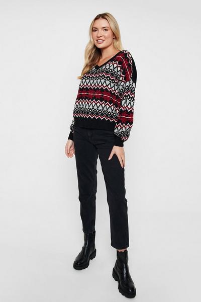 Threadbare Black 'Juliet' V-Neck Jumper