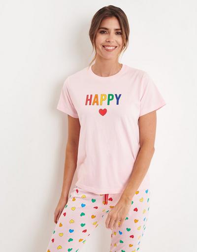 Threadbare Pink 'Blossom' Cotton Pyjama Set