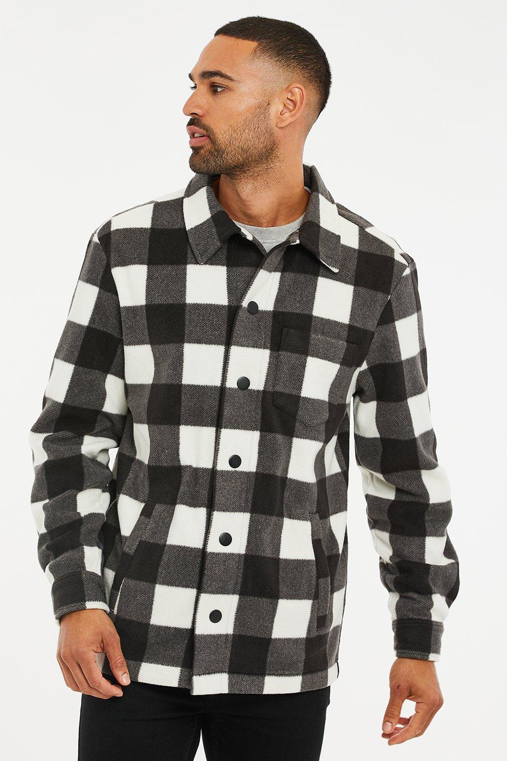 Blue Hooded Flannel Shirt Jacket for Men | Boston Traders S / Dr Blue Plaid