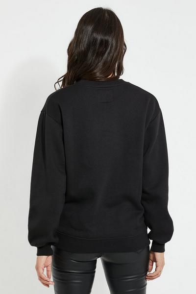 Threadbare Black Cotton Blend 'Cookie' Christmas Sweatshirt