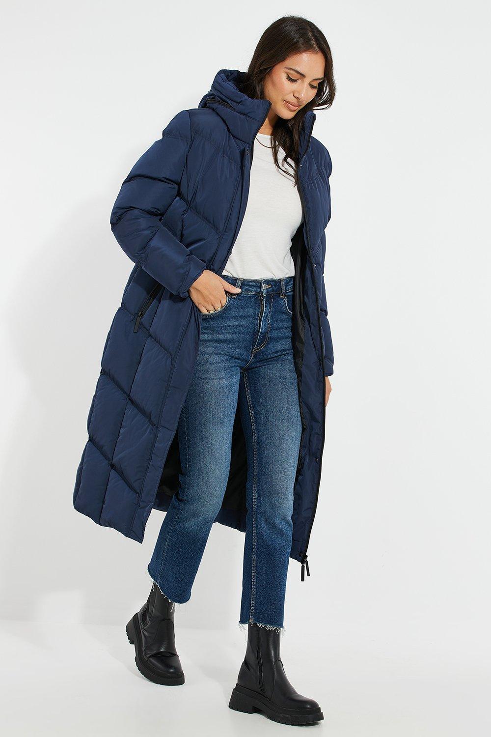 Threadbare Puffer Jacket with Funnel Neck