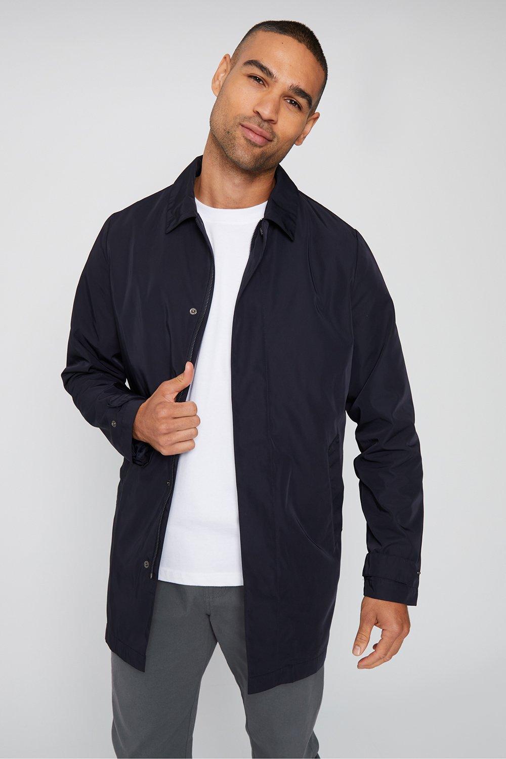 Jackets & Coats | 'Stephen' Luxe Showerproof Zip Up Collared Coat ...