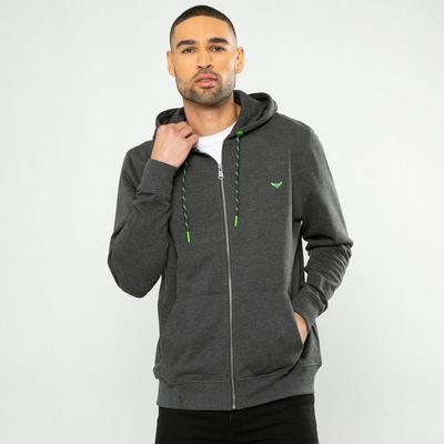 Threadbare Dark Grey Cotton Blend 'Tangerine' Zip Through Hoody