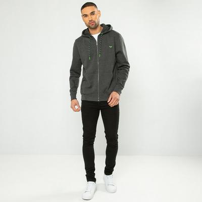 Threadbare Dark Grey Cotton Blend 'Tangerine' Zip Through Hoody