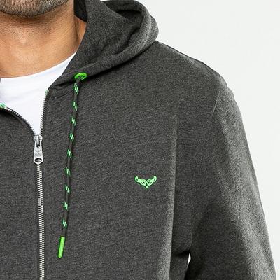 Threadbare Dark Grey Cotton Blend 'Tangerine' Zip Through Hoody