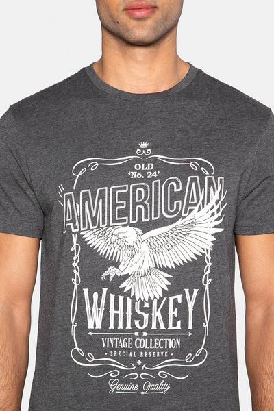 Threadbare Grey Front Print 'Gregory' T Shirt